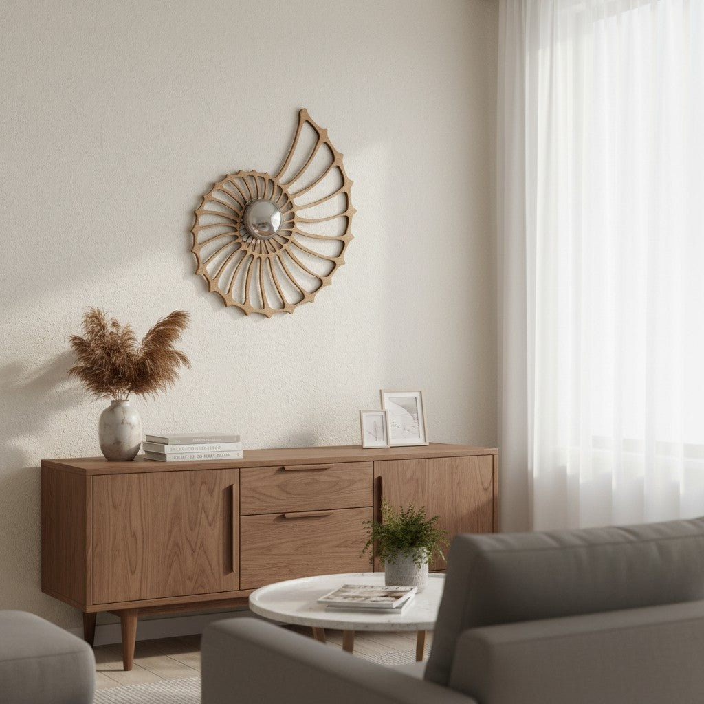 Spiralyn Nautilus Shell Silhouette Modern Wall Lamp - Lighting for Living Room