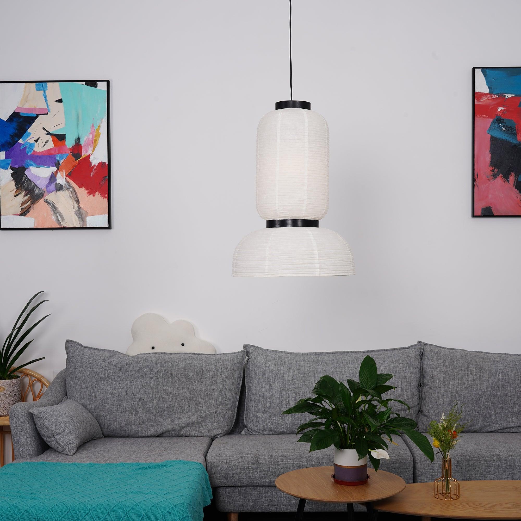 Rounded Layered Paper Plug-In Pendant