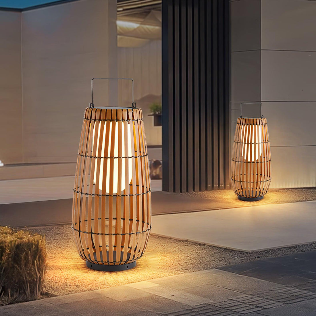 Tropic Braid Outdoor Lamp - Faux-Rattan Metal Waterproof