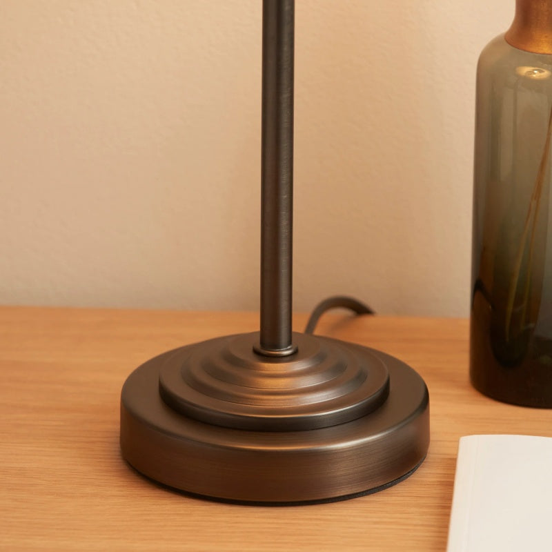 Bronzuno Textured Fabric Desk Lamp – Modern Metal Base Lighting for Offices or Lounges