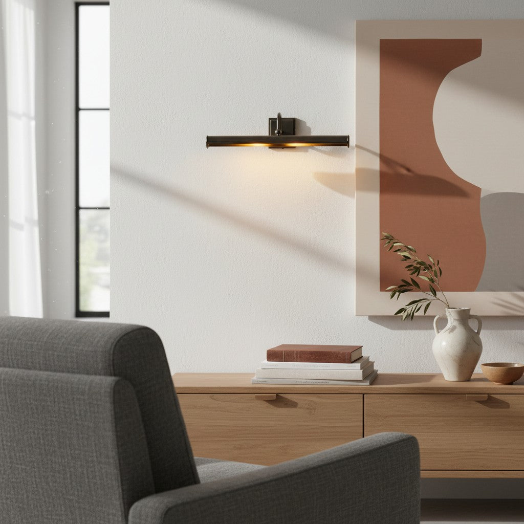 Aurix Picture Light Sconce with Adjustable Metal Frame for Artwork and Gallery Spaces