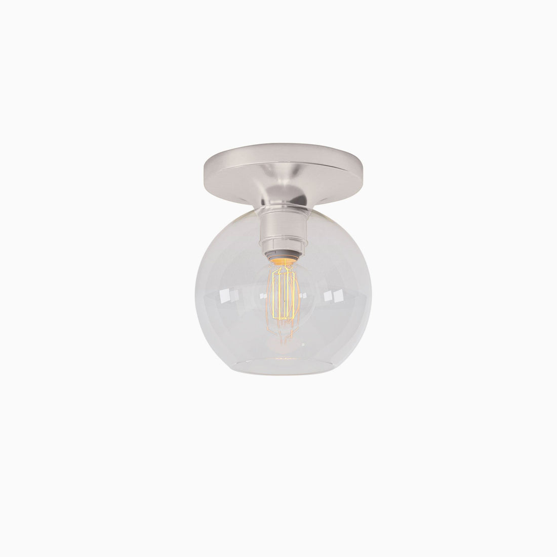 Selvion Modern Globe Ceiling Lamp - Damp-Rated Bathroom Lighting - Luxe Glass Shade