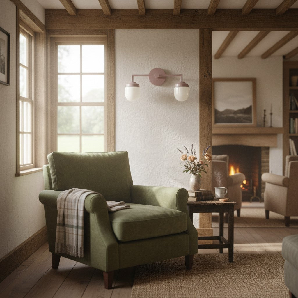 Doppelte Waschtischleuchte aus Opalglas – Doppelte Wandbeleuchtung für Badezimmer im Vintage-Stil