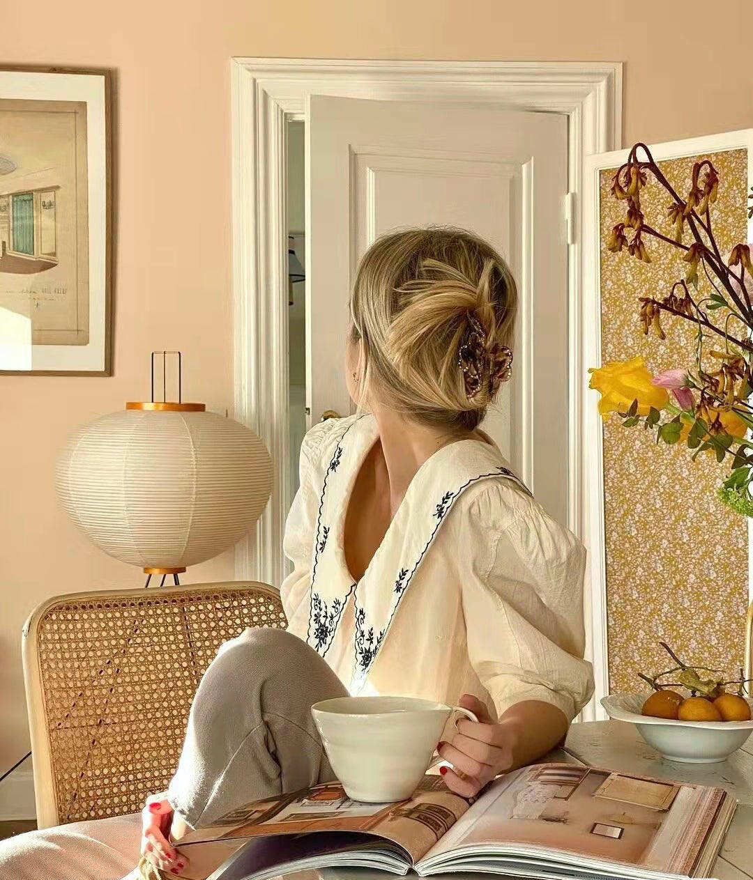 Rice Paper Floor Lamp - Bamboo Frame Soft Light for Living Room