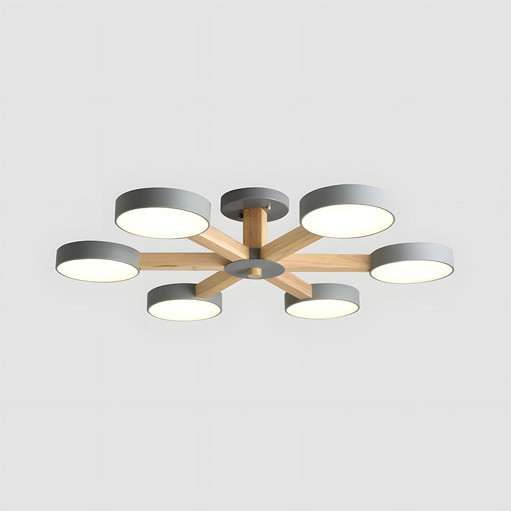 Branch Round Ceiling Lamp - Nordic Multi Fixture for Living Room