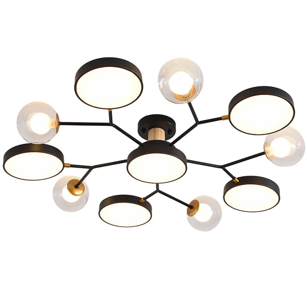 Branch LED Acrylic Ceiling Lamp - Creative Disc Design for Living Room
