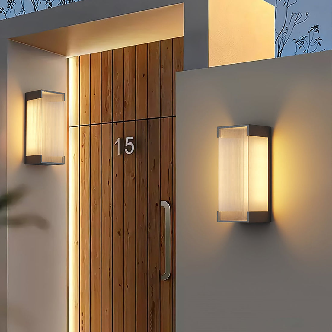 Rechteckige Außenwandleuchte - Moderne schwarze Lampe für Veranda &amp; Garten