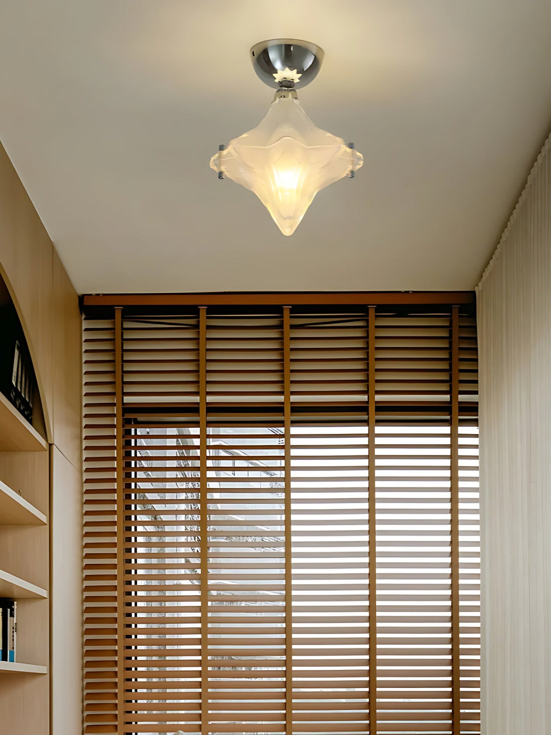 Art Deco Star Ceiling Lamp - Frosted Glass Fixture for Hallway & Entryway - Astris Ceres