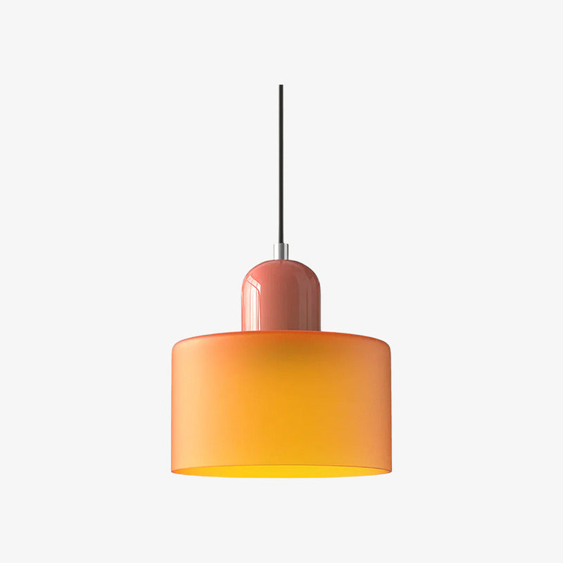 Creative Morandi Cylindrical Glass Pendant – Modern Dining Room