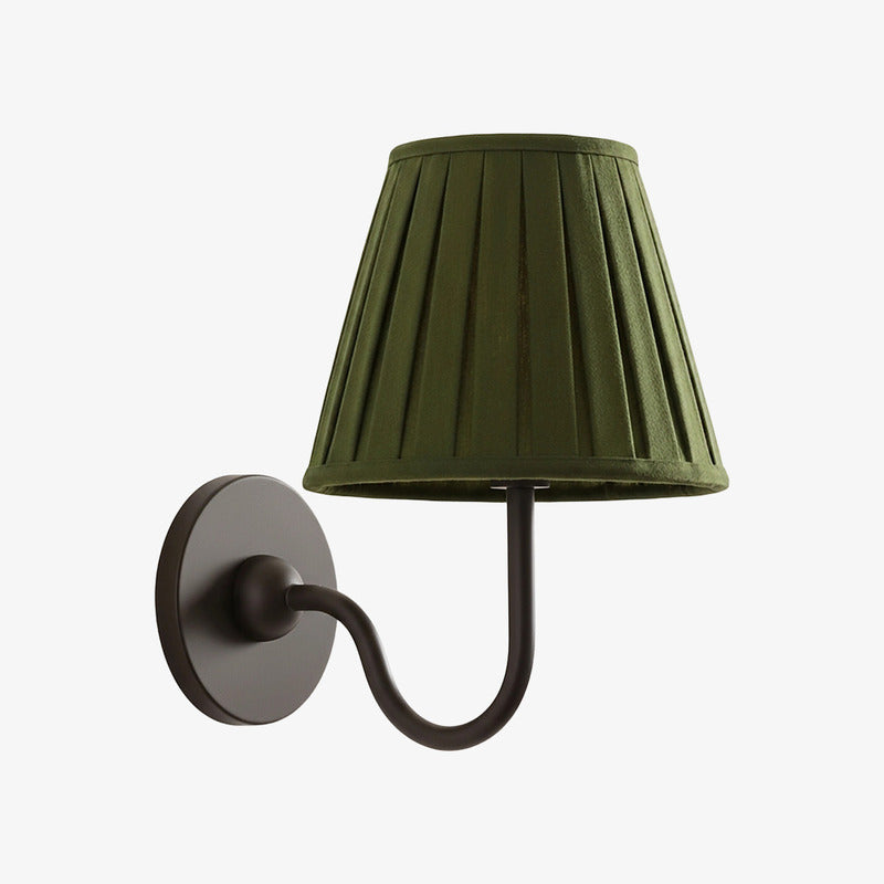 Luvora Pleated Shade Wall Lamp – Modern Brass Linen Lighting