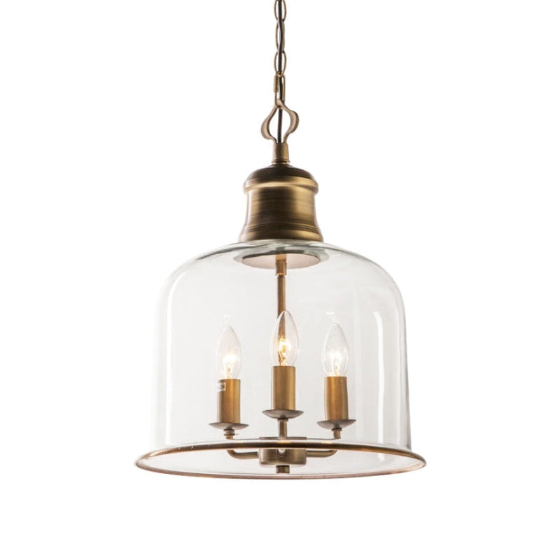 Retro Glass Bell Transparent Pendant Light