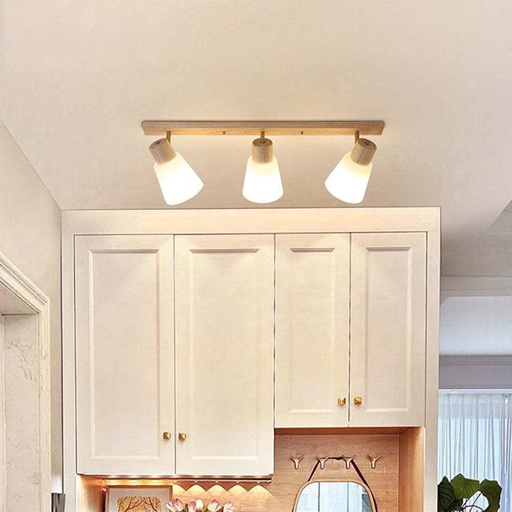 Wood Track Lighting - Modern Rotatable Minimalist Hallway Light