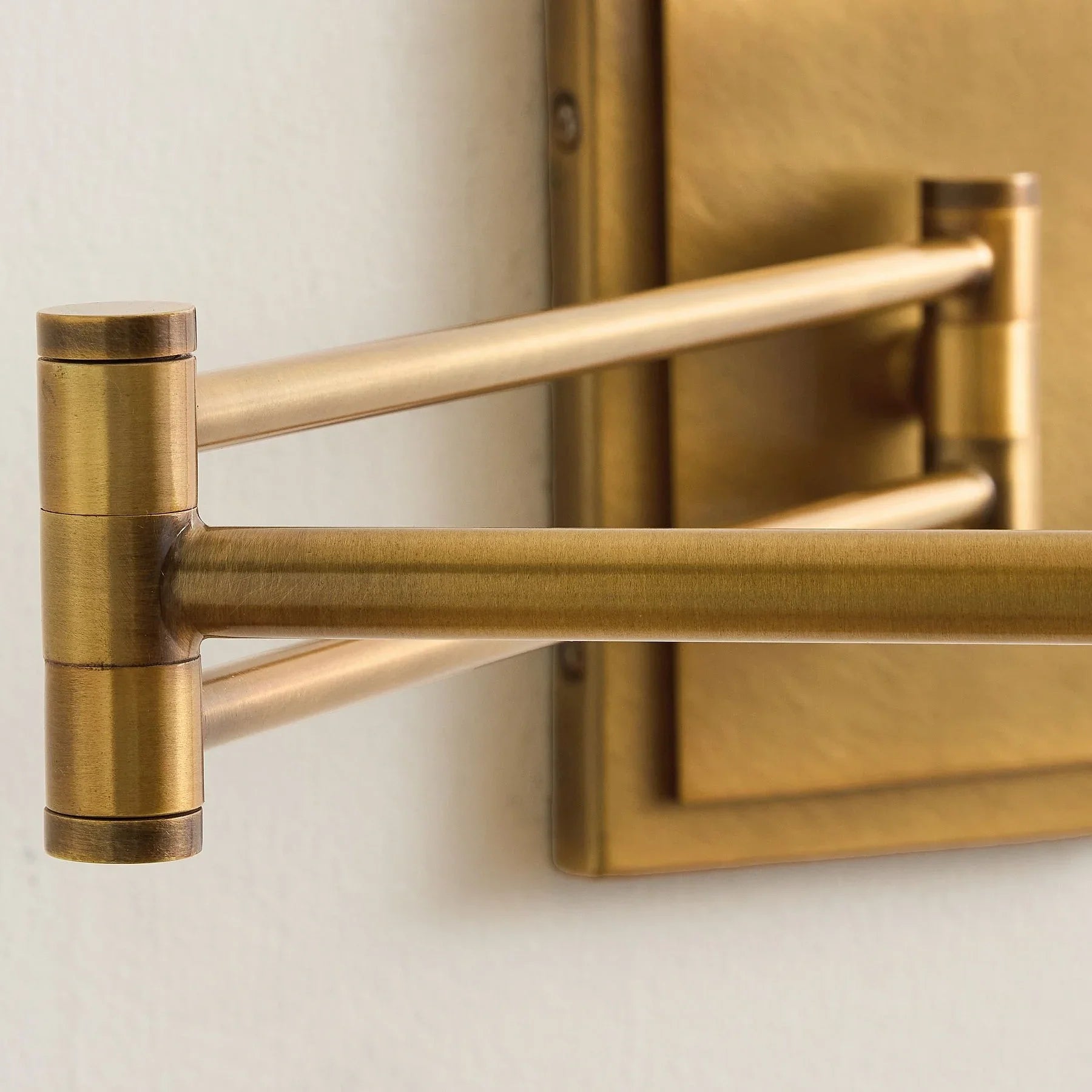 Arcuma Modern Adjustable Arm Wall Sconce with Linen Shade - Contemporary Metal Lighting for Living Room