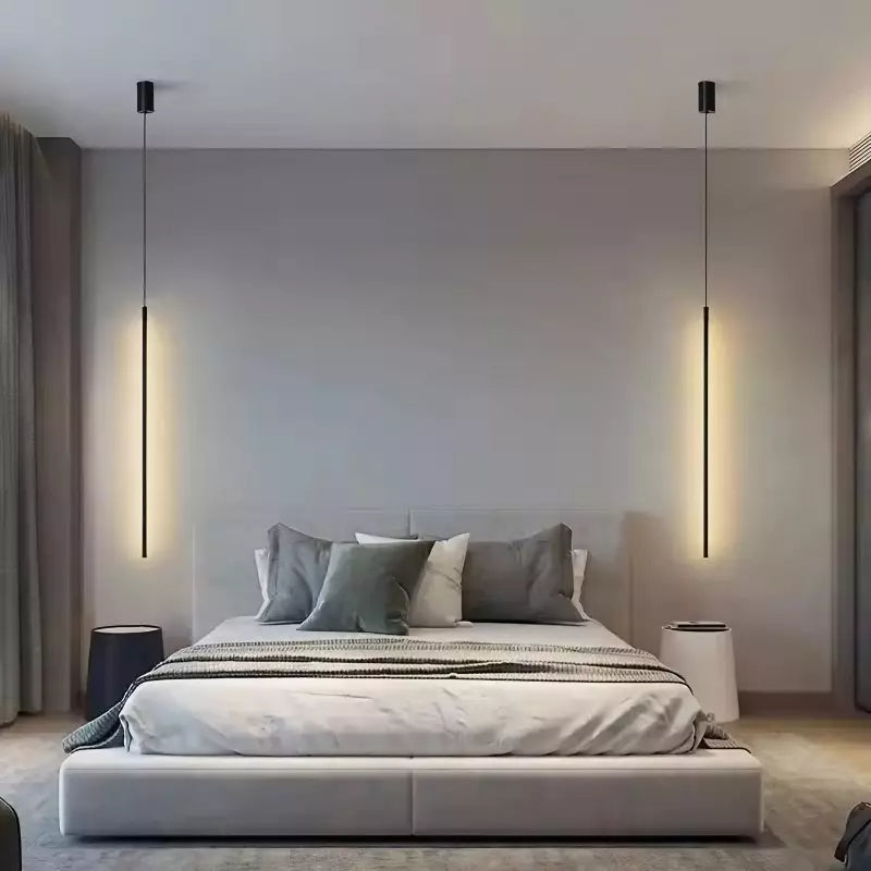 Schwarze lineare industrielle LED-Streifen-Pendelleuchte