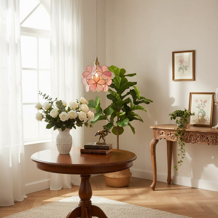 FloriVitre Pendant Light with Petal Silhouette - Vintage Style Lighting for Home Spaces