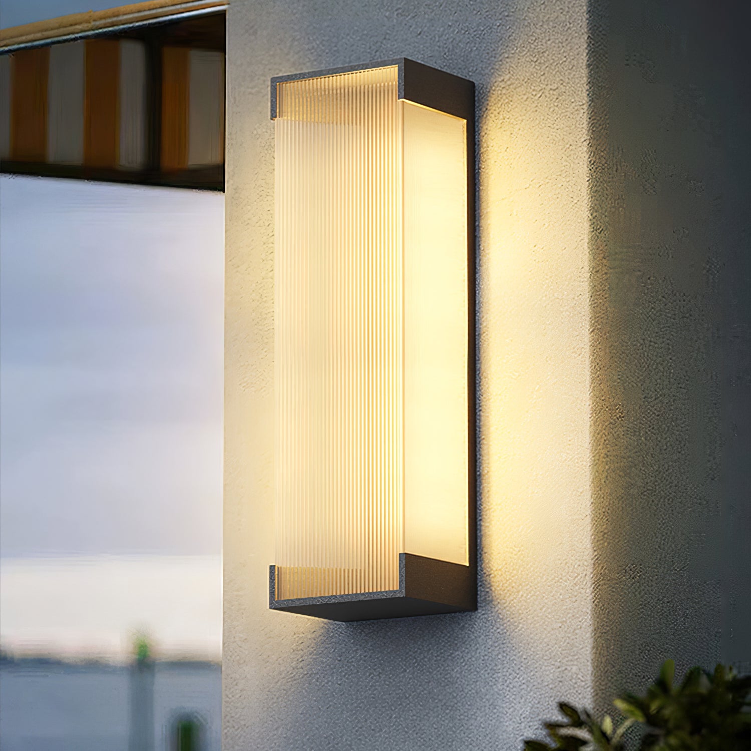 Rectangular Outdoor Wall Light - Modern Black Lamp for Porch & Garden
