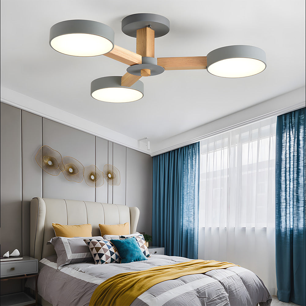 Branch Round Ceiling Lamp - Nordic Multi Fixture for Living Room