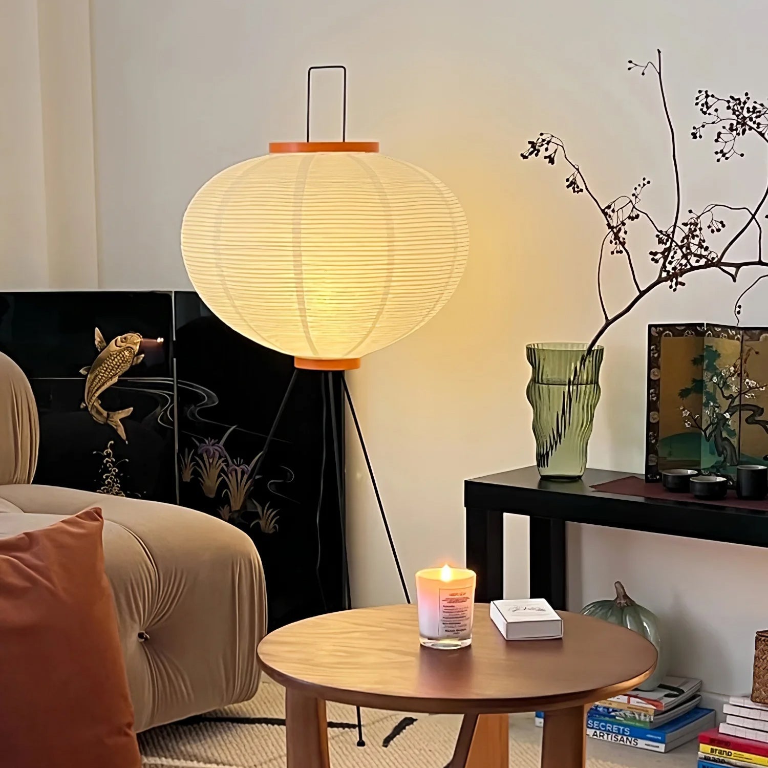 Rice Paper Floor Lamp - Bamboo Frame Soft Light for Living Room