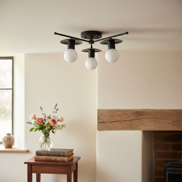 Radiro Globe Industrial Art Deco Light – Kronleuchter aus unbehandeltem Messing mit Spritzschutz