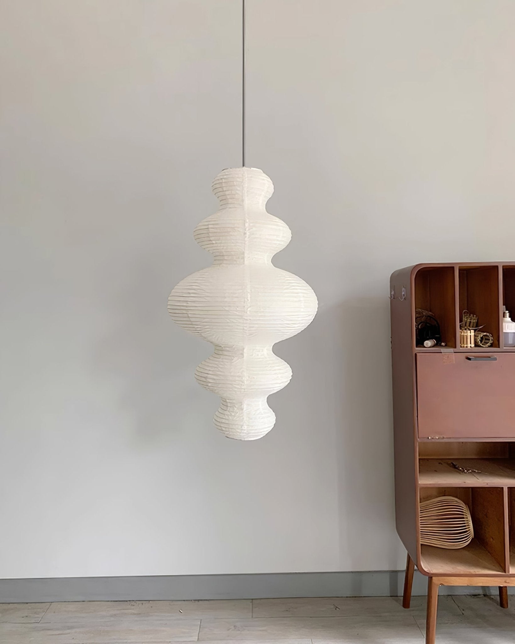 Luxurious Pendant Swag Lamp - Sculptural Rice Paper Lamp for Bedroom