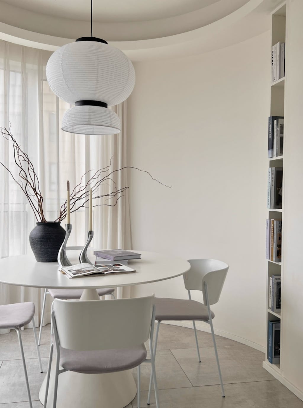 Rounded Layered Paper Plug-In Pendant