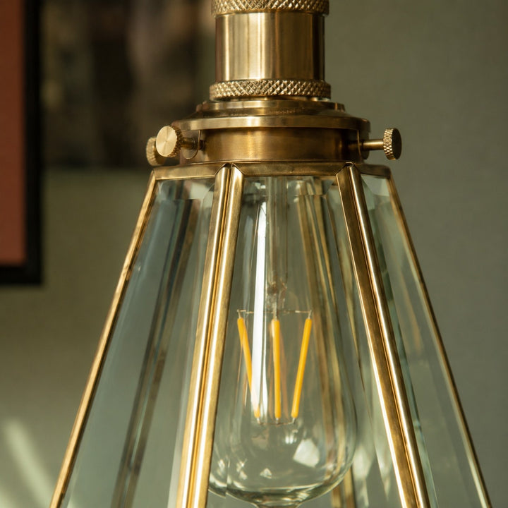 Vintage-Wandleuchte aus Messing und Glas