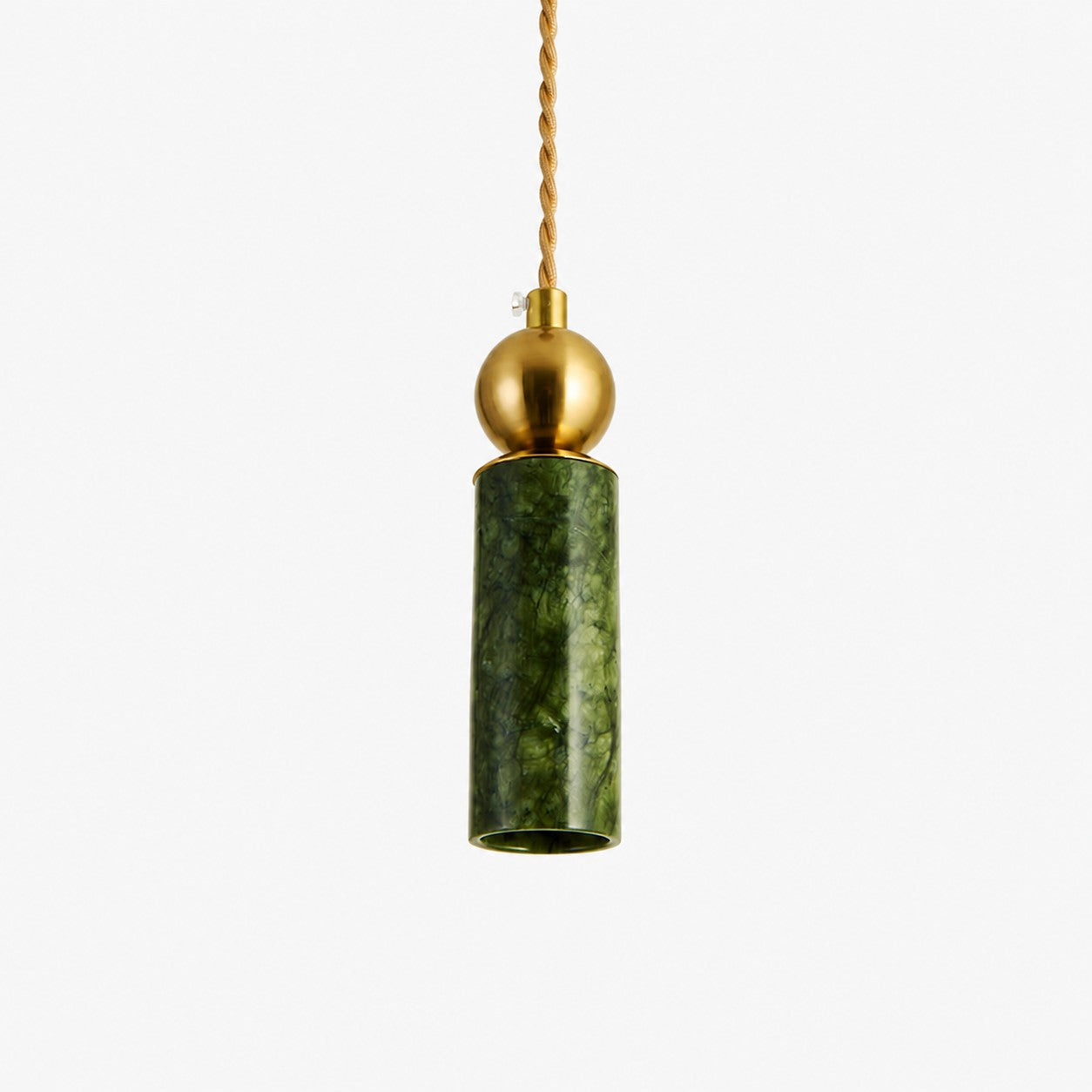 Green Jade Cylinder Pendant Light