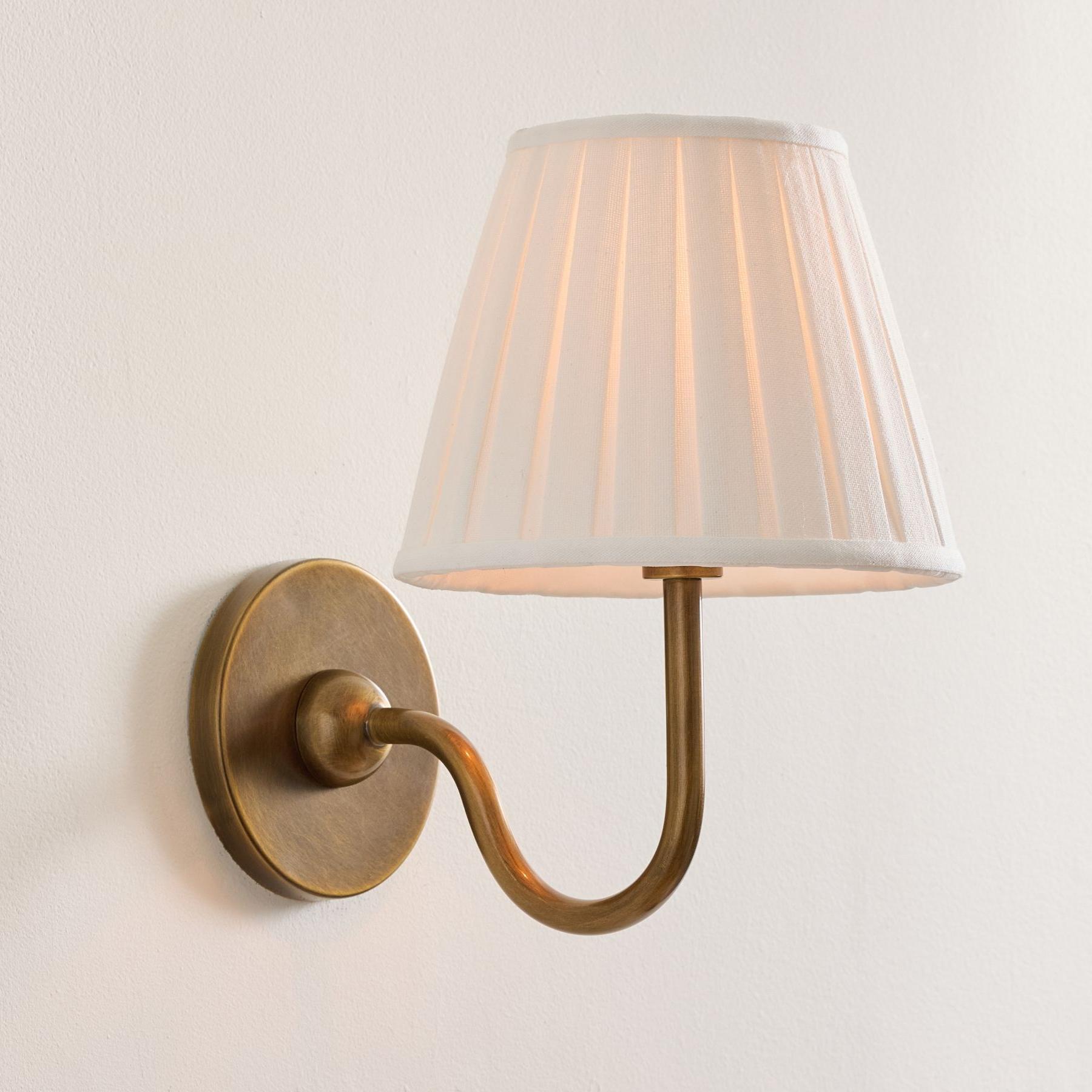 Luvora Vintage Pleated Shade Wall Lamp - Modern Brass Linen Wall Lighting