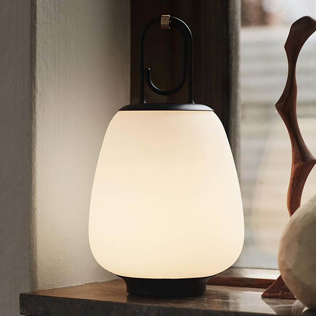 Lantern Table Lamp - USB Rechargeable Nordic Light for Indoor & Patio