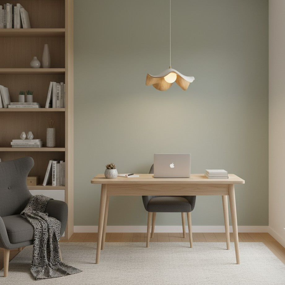 Leaf Vein Glass Plug-In Pendant Lamp