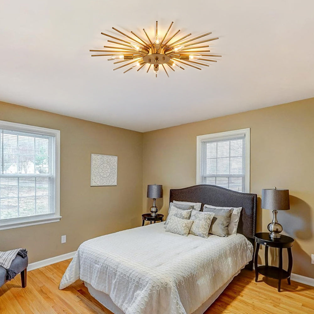 8 Lights Modern Aluminum Ceiling Light – Industrial Living Room Design