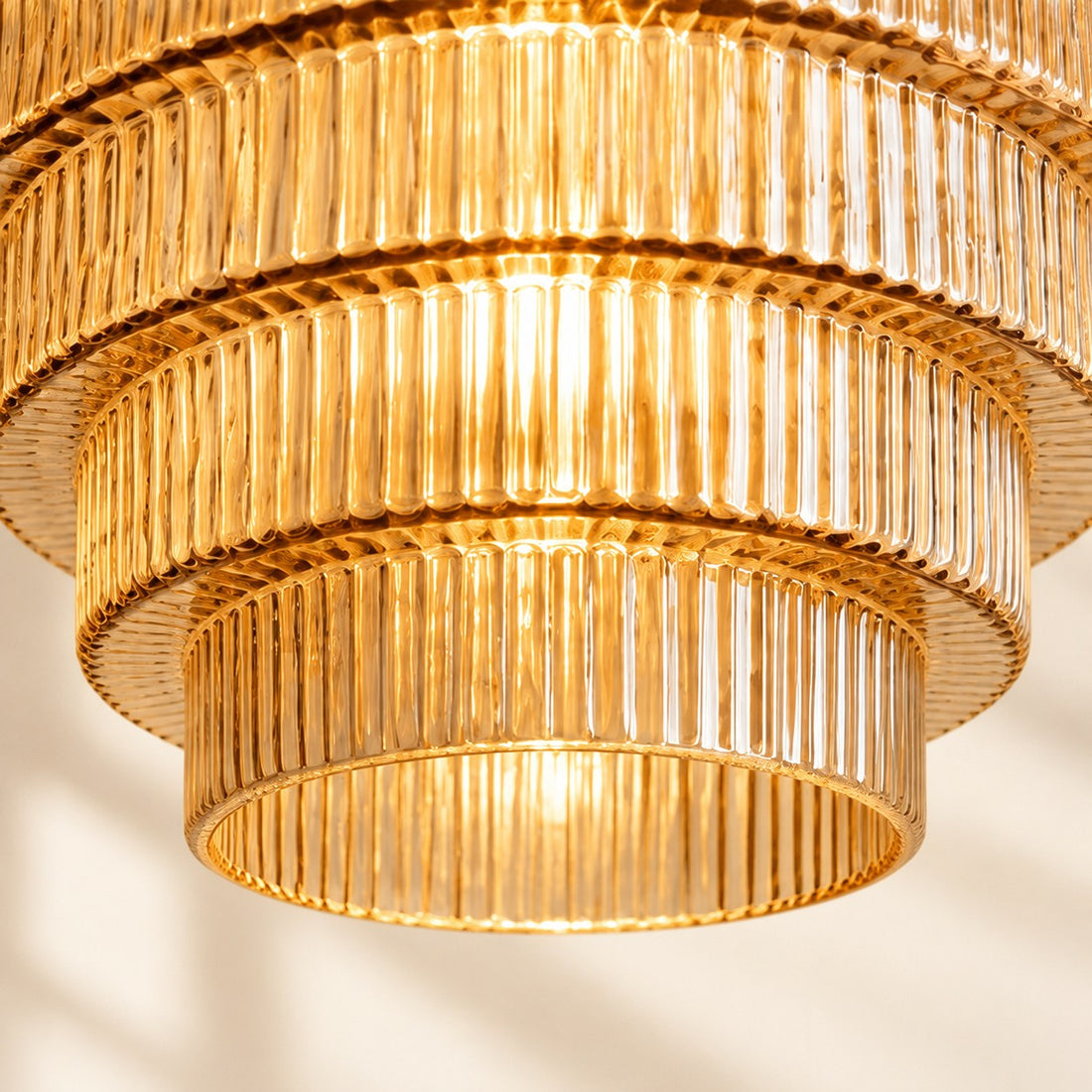 Ridged Glass Plug-In Pendant Light