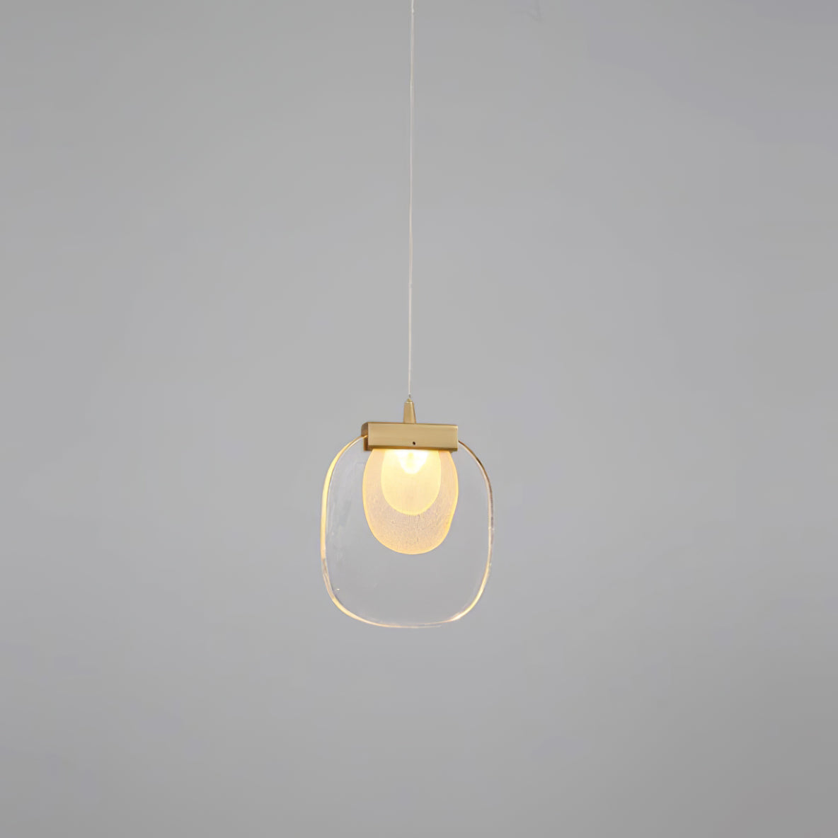 Clear Rippled Glass Plug-In Pendant