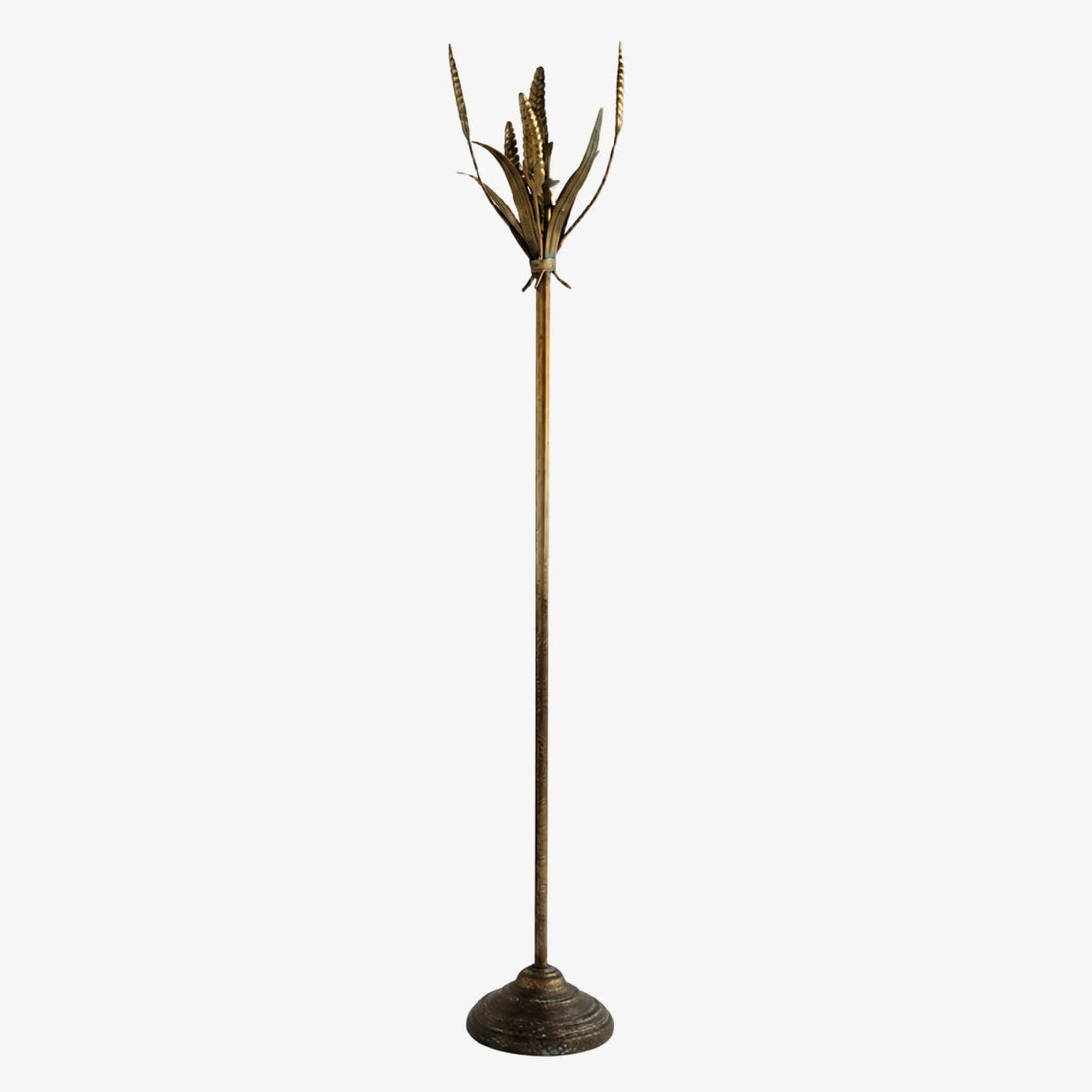 Vintage Brass Wheat Floor Candle Holder