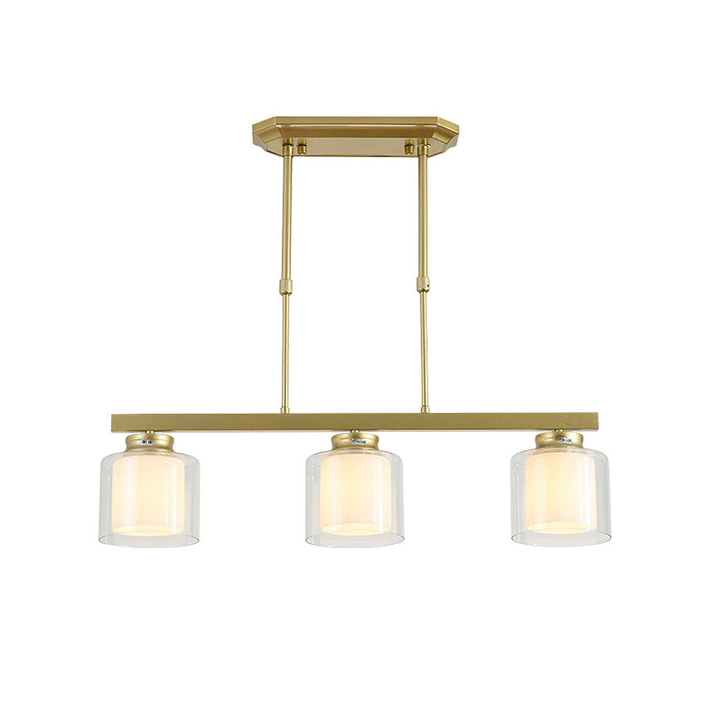 Kitchen Island Pendant Light - Modern Adjustable Height Glass Lighting