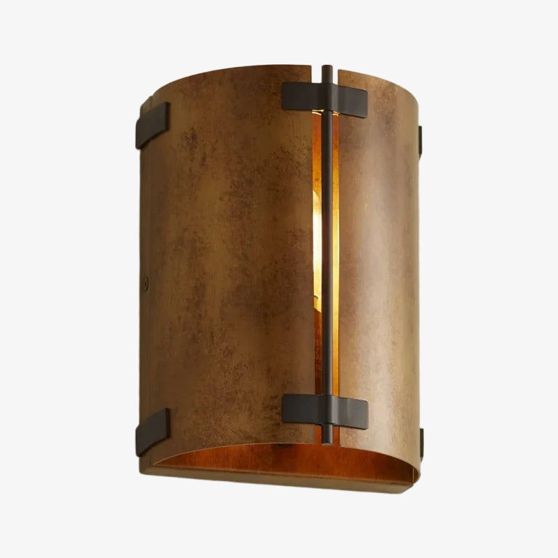 Rustivon Rustikale Wandleuchte – Gebogener Metallschirm im Vintage-Stil fürs Schlafzimmer
