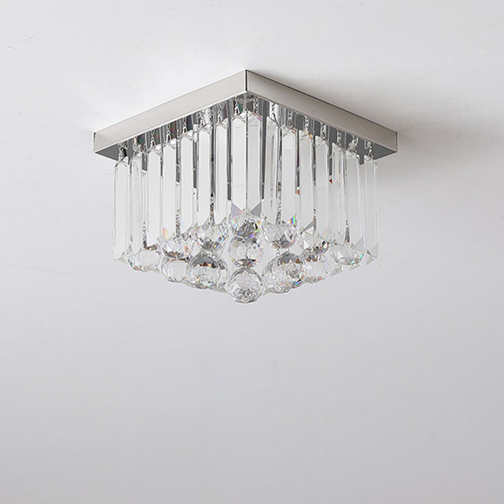 Luxury Crystal Ceiling Light - Modern Square Fixture for Living Room