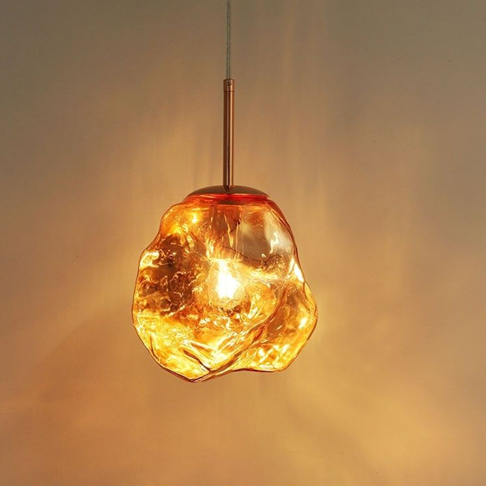 Modern Glass Pendant Light - Stone Shape Lamp for Kitchen Island