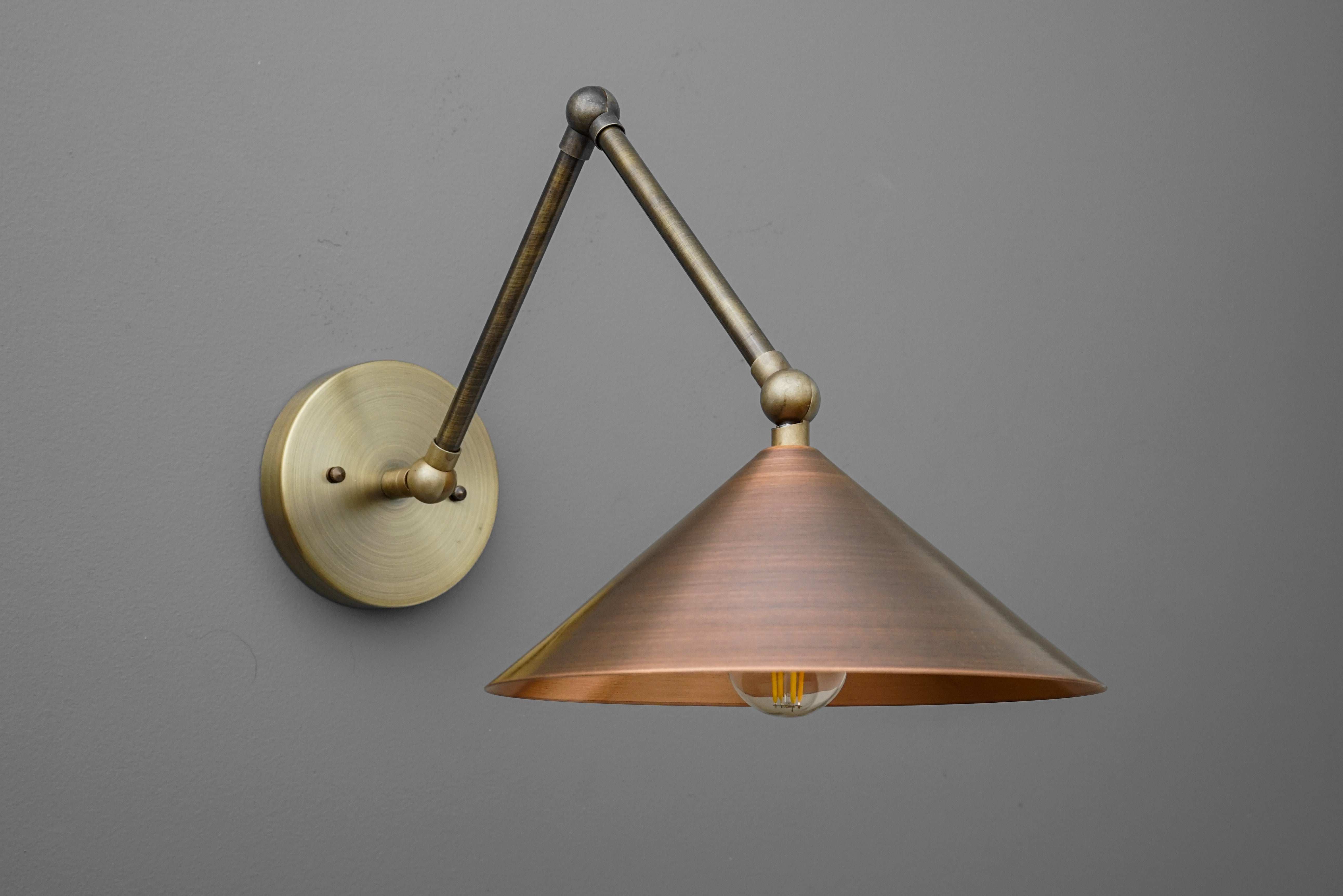 Conique Metal Adjustable Wall Sconce - Vintage Industrial Light