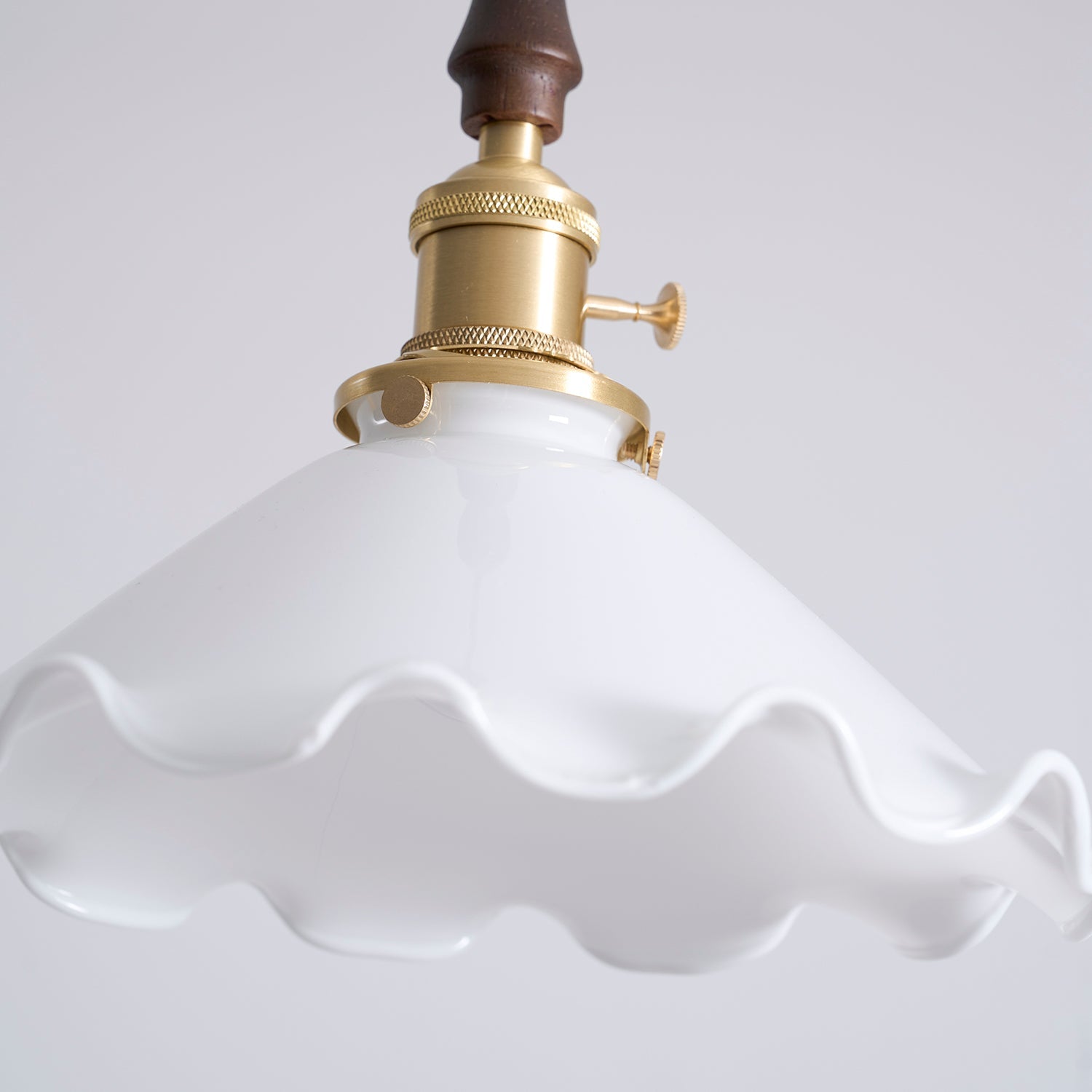 White Sculptural Glass Plug-In Pendant