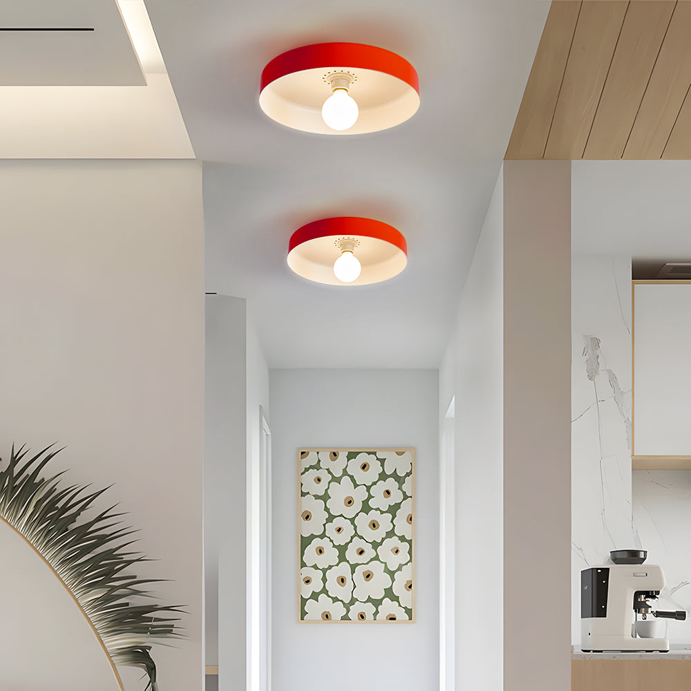 Flush Mount Art Decor Ceiling Light - Iron Round Fixture for Entryway
