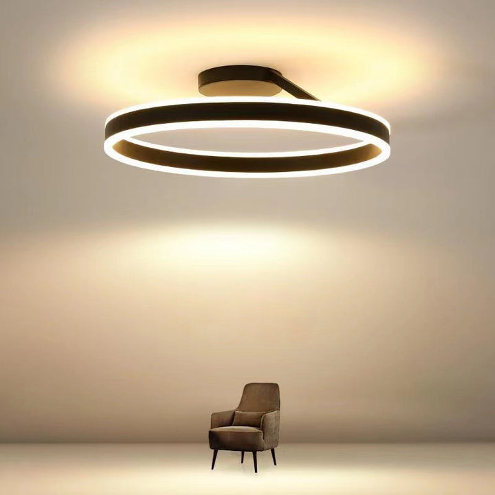 Metal Circle Ceiling Light - Minimalist LED Lamp for Living Room
