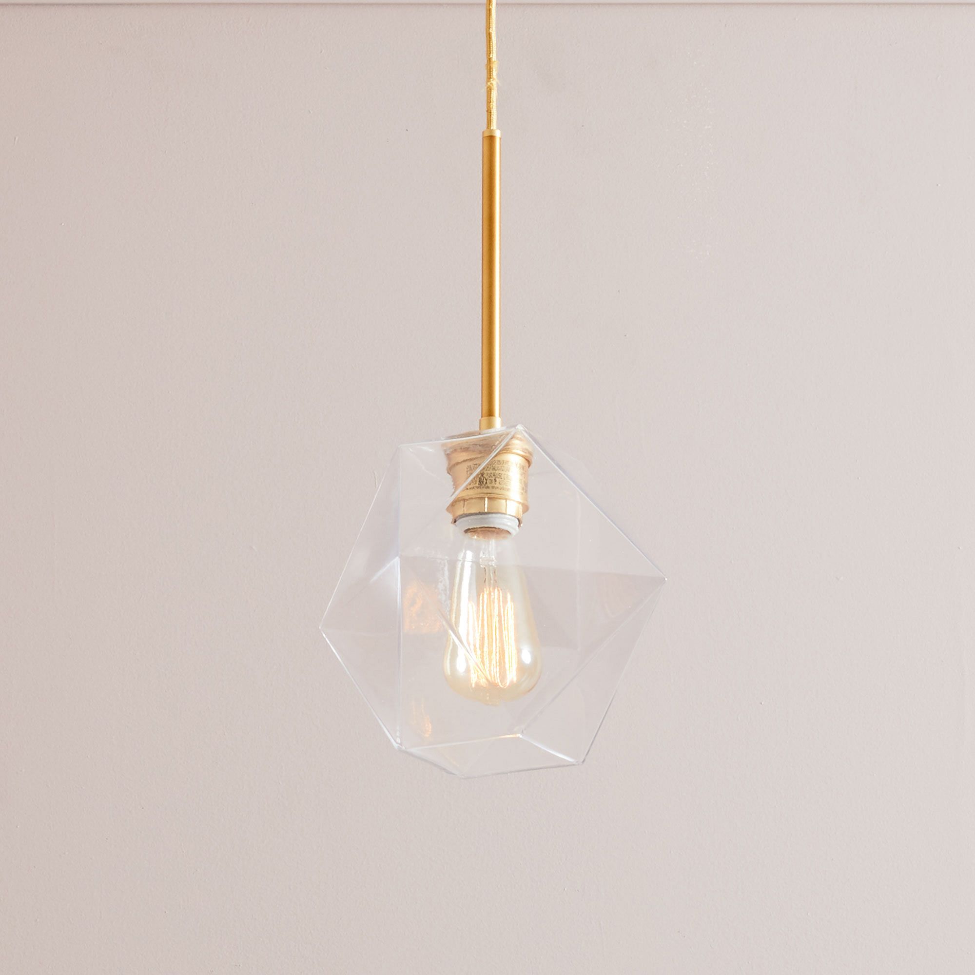 Talvior Faceted Pendant Light – Adjustable Glass Light Fixture