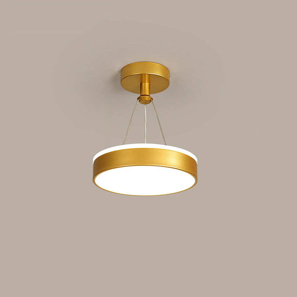 Metal LED Round Pendant Light - Modern LED Ceiling Fixture for Hallway