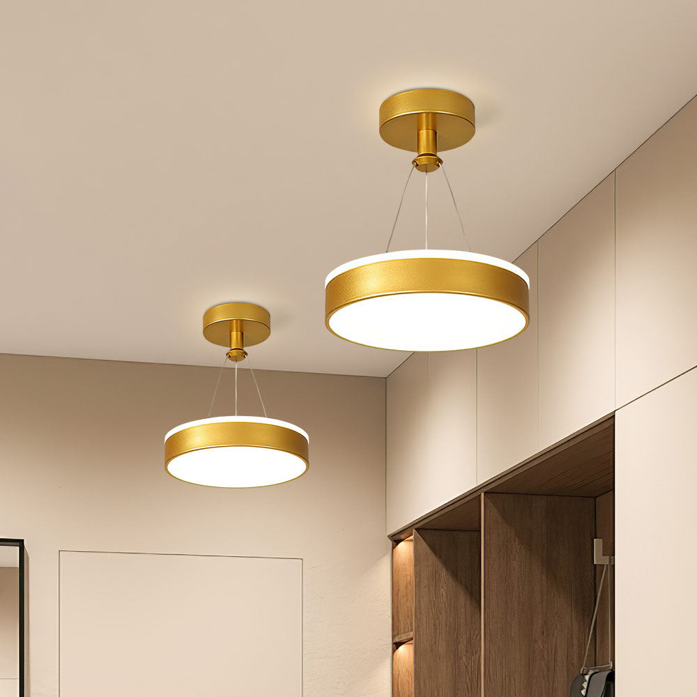 Metal LED Round Pendant Light - Modern LED Ceiling Fixture for Hallway