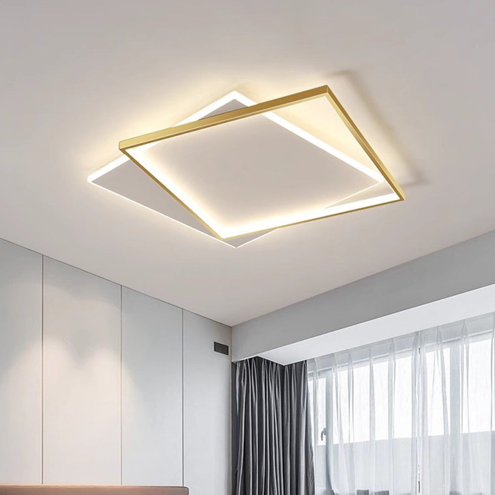 Gold Black Ceiling Light - Contemporary LED Living Room Lighting