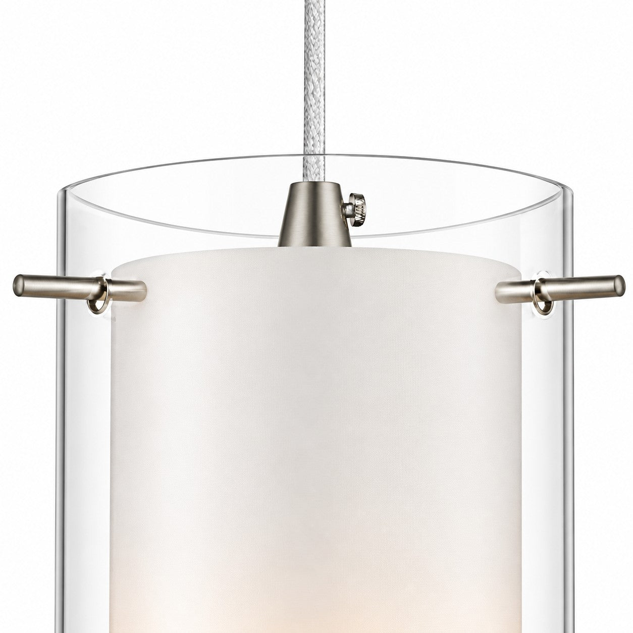 Modern Double Glass Pendant Light With Chrome Finish