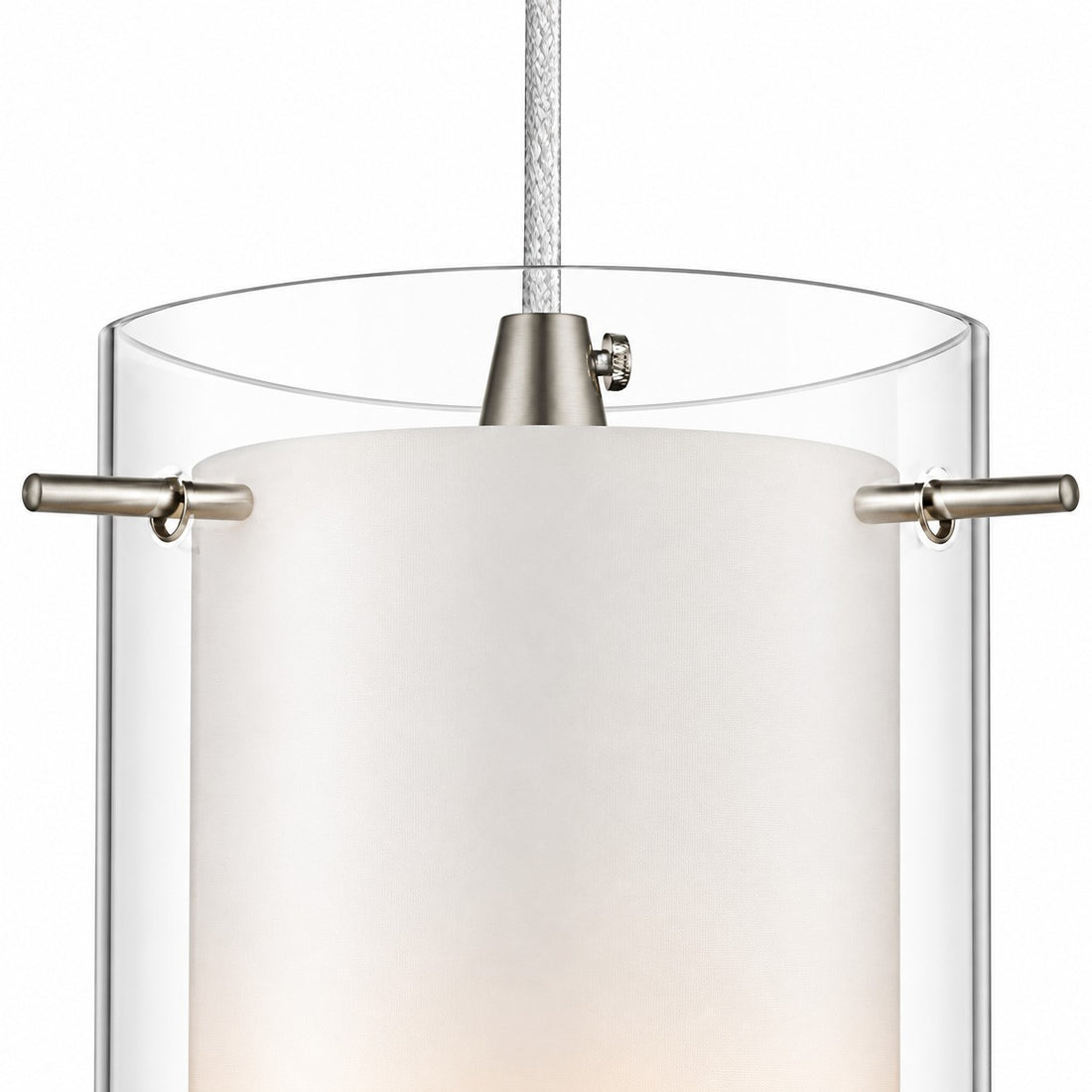 Modern Double Glass Pendant Light With Chrome Finish