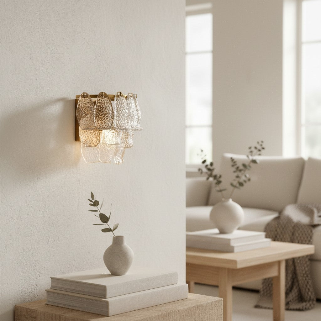 Lumvey Tiered Glass Sconce — Art Deco Wall Light for Bathroom and Hallway