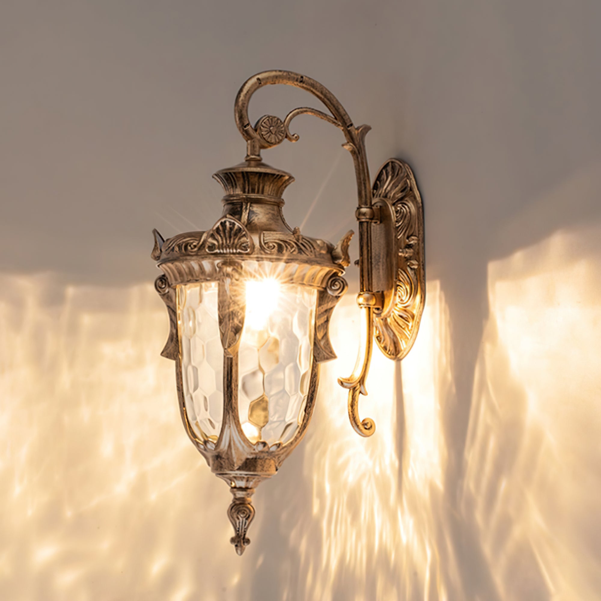 Heritage Outdoor Wall Lamp - Vintage Brass Light for Garden & Patio